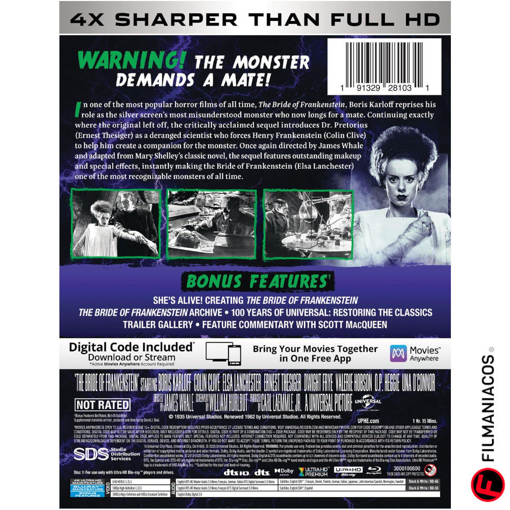 PRE-VENTA: The Bride of Frankenstein (1935) (Steelbook) [4K Ultra HD + Blu-ray]