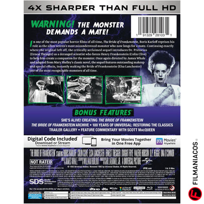 PRE-VENTA: The Bride of Frankenstein (1935) (Steelbook) [4K Ultra HD + Blu-ray]