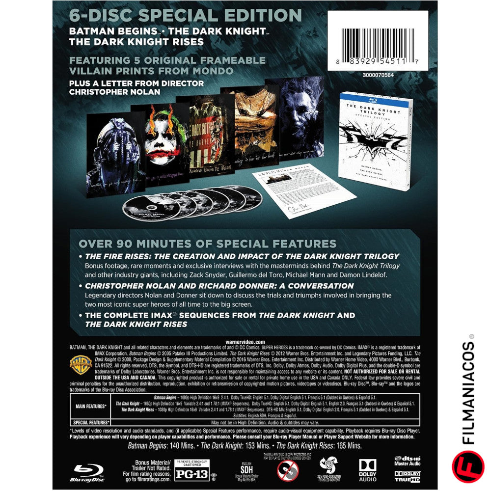 The Dark Knight Trilogy (2005-2012) (Gift-Set) [Blu-ray] >>CAJA DAÑADA<<