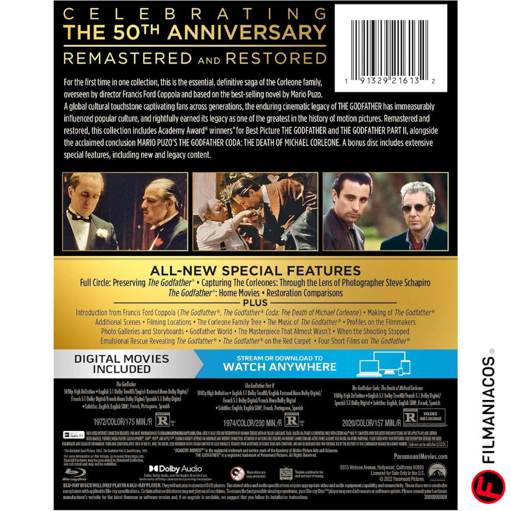 The Godfather: Trilogy (1972-1990) [Blu-ray]