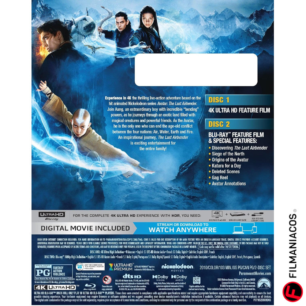 PRE-VENTA: The Last Airbender (2010) [4K Ultra HD + Blu-ray]
