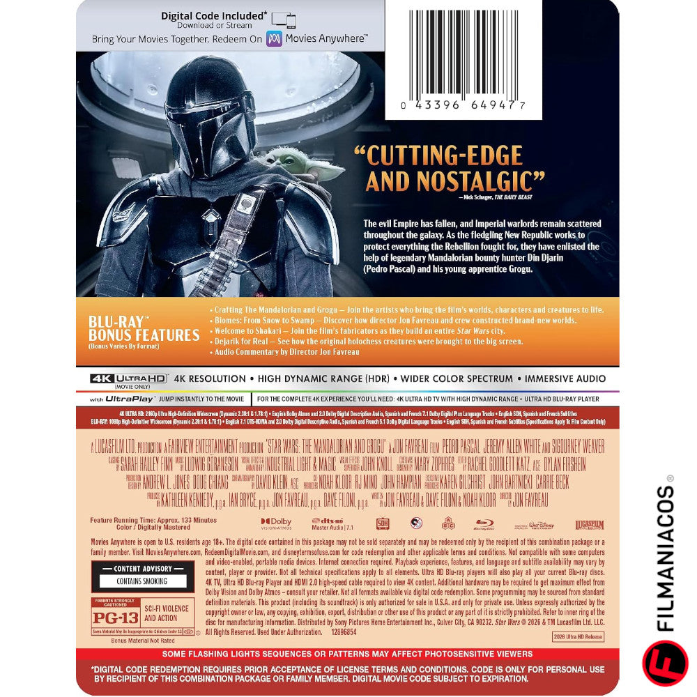 PRE-VENTA: Star Wars: The Mandalorian and Grogu (2026) (Steelbook) [4K Ultra HD + Blu-ray]