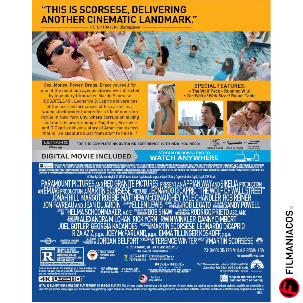 PRE-VENTA: The Wolf of Wall Street (2013) (Steelbook) [4K Ultra HD]