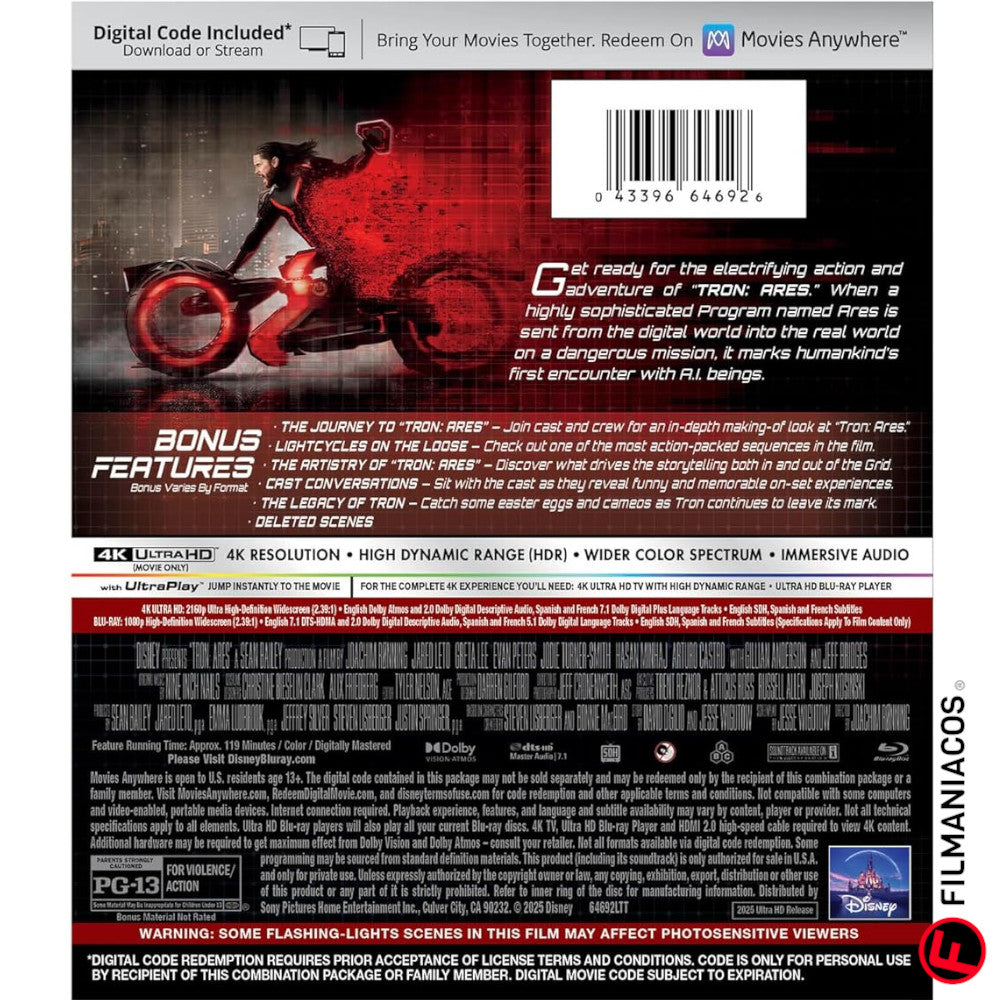 PRE-VENTA: Tron: Ares (2025) [4K Ultra HD + Blu-ray]