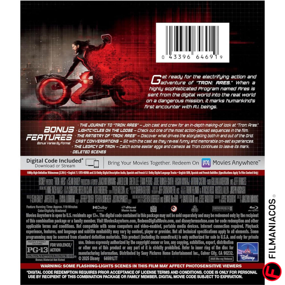 PRE-VENTA: Tron: Ares (2025) [Blu-ray]
