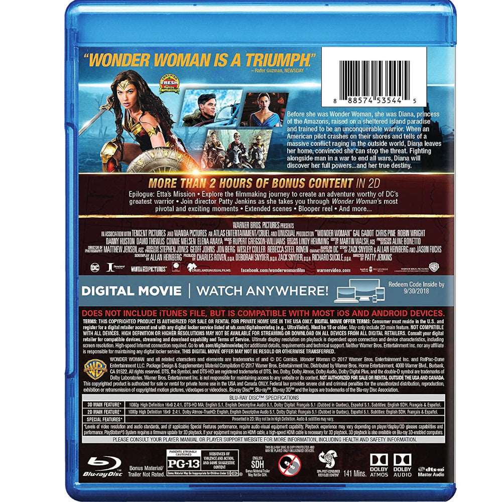 Wonder Woman [Blu-ray 3D + Blu-ray] >>USADO<<