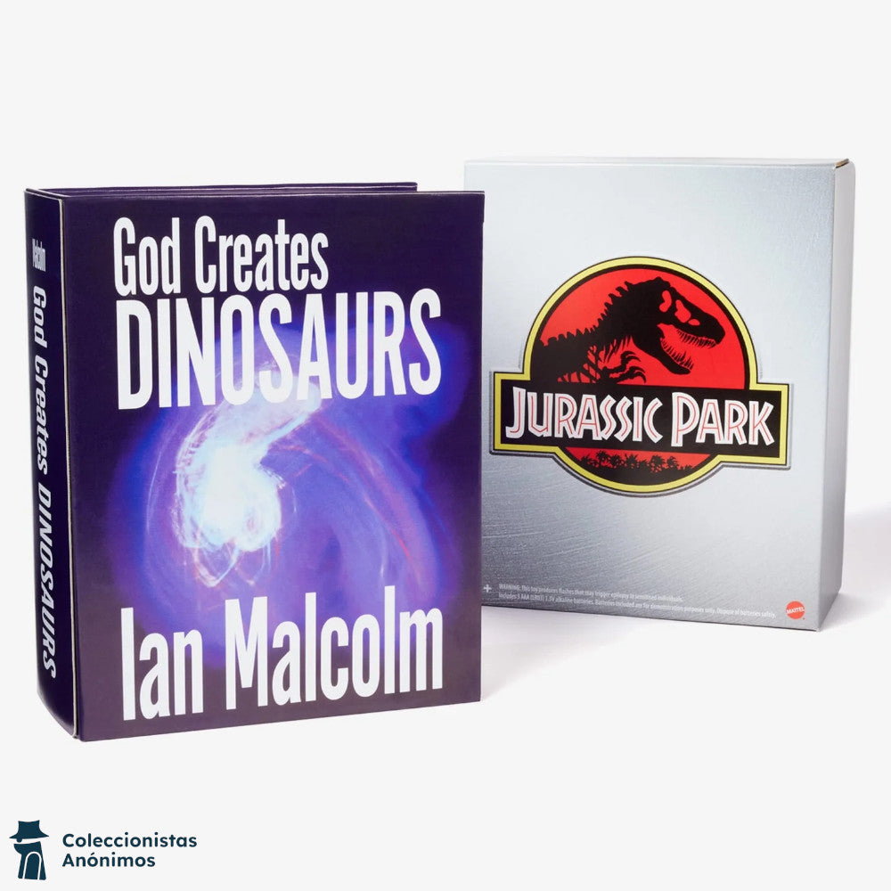 Jurassic Park Chaos Theory Dr. Ian Malcolm (diorama con sonido y luces) (Exclusivo Mattel Creations)